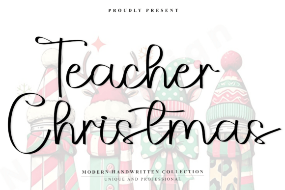 Teacher Christmas: A Warm Script Font for Editorial Design